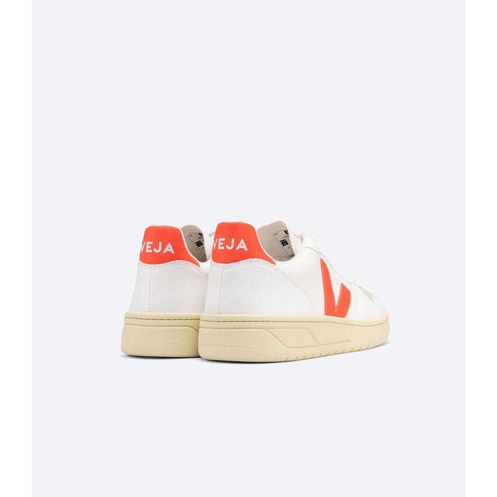 Women's Veja V-10 CWL Shoes White/Orange | ZA 575PJJ